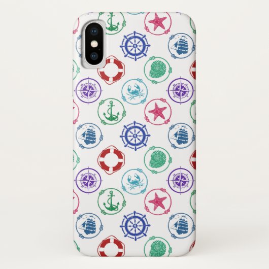 Kleurrijk nautisch patroon Case-Mate iPhone case (Achterkant)