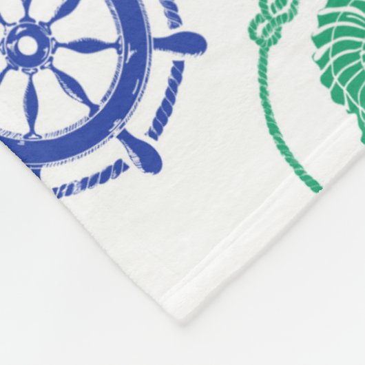 Kleurrijk Nautisch Patroon Fleece Deken (Hoek)