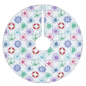 Kleurrijk Nautisch Patroon Kerstboom Rok (Voorkant)