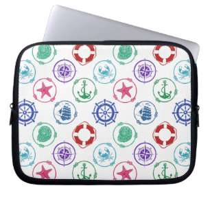 Kleurrijk Nautisch Patroon Laptop Sleeve