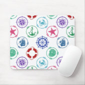 Kleurrijk Nautisch Patroon Muismat (Met muis)