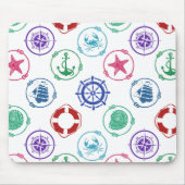 Kleurrijk Nautisch Patroon Muismat (Voorkant)