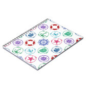 Kleurrijk Nautisch Patroon Notitieboek (Linkerzijde)