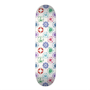 Kleurrijk Nautisch Patroon Persoonlijk Skateboard
