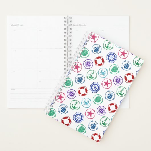 Kleurrijk Nautisch Patroon Planner (Display)