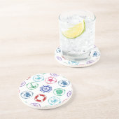 Kleurrijk Nautisch Patroon Zandsteen Onderzetter (Zijkant)