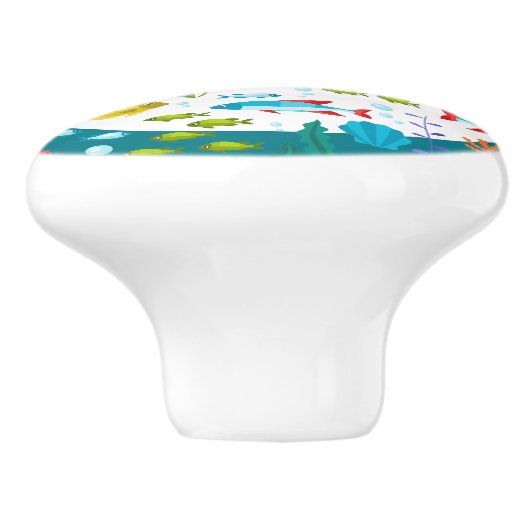 Kleurrijk nautisch Zee Dieren & Planten Patroon Keramische Knop (Zijkant)