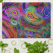 Kleurrijk Neon Bright Rainboogpatroon Theedoek (Gevouwen)