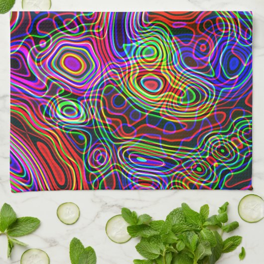 Kleurrijk Neon Bright Rainboogpatroon Theedoek (Gevouwen)