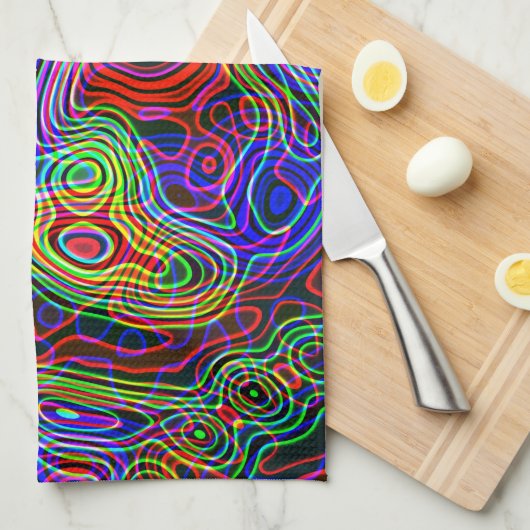 Kleurrijk Neon Bright Rainboogpatroon Theedoek (Quarter Fold)