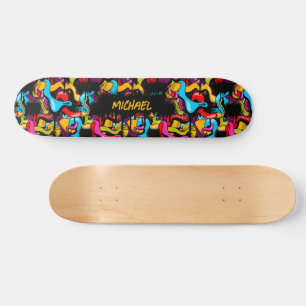 Kleurrijk Neon Graffiti Hip Hop Straatkunst Kinder Persoonlijk Skateboard