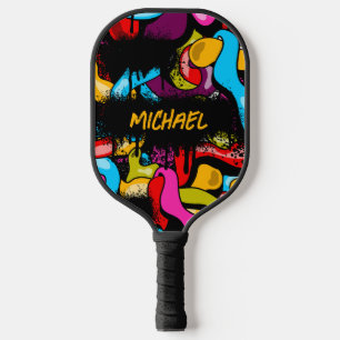 Kleurrijk Neon Graffiti Hip Hop Straatkunst Pickleball Paddle