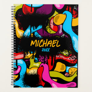 Kleurrijk Neon Graffiti Hip Hop Straatkunst Tiener Planner