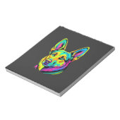 Kleurrijk Neon Hond Vector Portret Notitieblok (Linkerzijde)