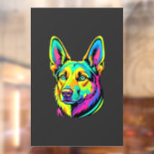 Kleurrijk Neon Hond Vector Portret Raamsticker (Vel 2)