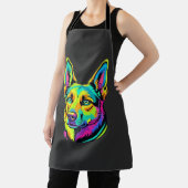 Kleurrijk Neon Hond Vector Portret Schort (Insitu)