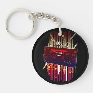 Kleurrijk Neon Luidspreker Kunstwerk voor Muziek e Sleutelhanger