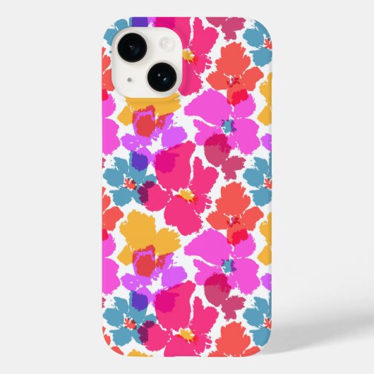 Kleurrijk Neon Modern Bloempatroon Case-Mate iPhone Case (Achterkant)