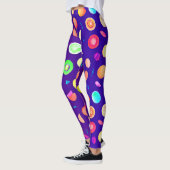 Kleurrijk neon tropisch fruitpatroon leggings (Links)