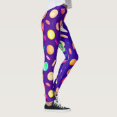 Kleurrijk neon tropisch fruitpatroon leggings (Rechts)