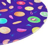 Kleurrijk neon tropisch fruitpatroon snijplank (Hoek)