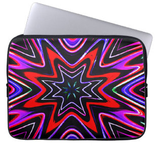 Kleurrijk Neon Vibes patroon Laptop Sleeve