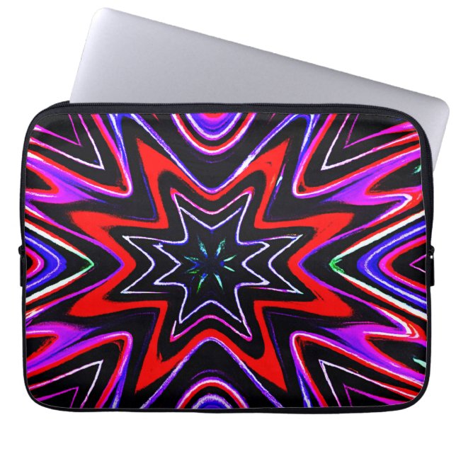 Kleurrijk Neon Vibes patroon Laptop Sleeve (Voorkant)