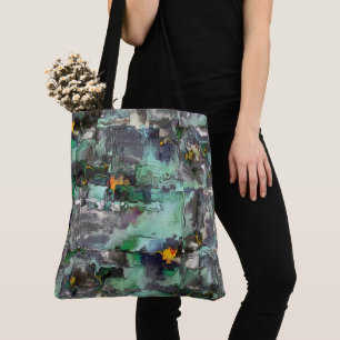 Kleurrijk nep-gesteente, voorgedomineerd door groe tote bag