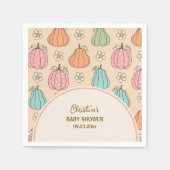 Kleurrijk neutraal beige pompoenpatroon Baby showe Servet (Voorkant)