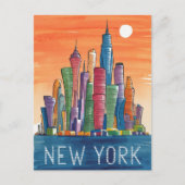 kleurrijk new york briefkaart (Voorkant)