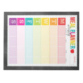 Kleurrijk Notitieblok met wekelijkse maaltijdplann (Voorkant)