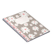 Kleurrijk Notitieboek Collectie bloemen: wit en br (Rechterzijde)