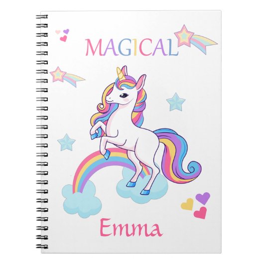 Kleurrijk Notitieboek van de Magische Unicorn en v (Voorkant)