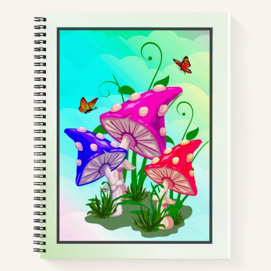 Kleurrijk Notitieboek van paddenstoelen (Voorkant)