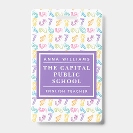 Kleurrijk Nummer Basisschool Wiskundeleraar Badge