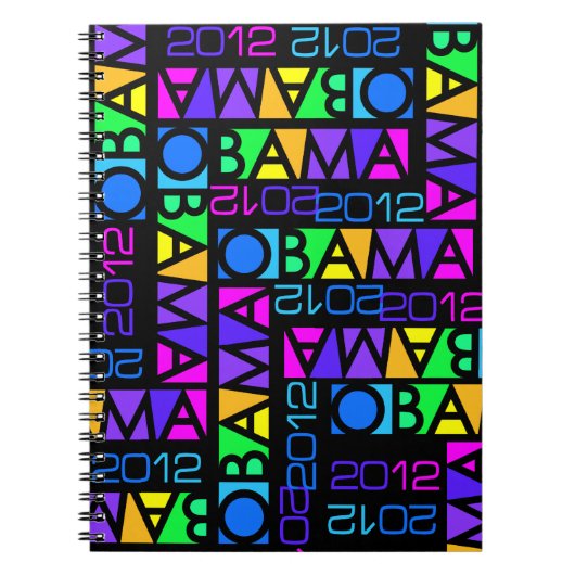 Kleurrijk OBAMA 2012 notitieboek (Voorkant)