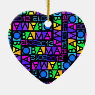 kleurrijk Obama 2012-siermiddel Keramisch Ornament