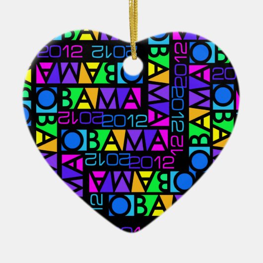 kleurrijk Obama 2012-siermiddel Keramisch Ornament (Voorkant)