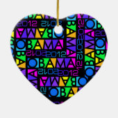 kleurrijk Obama 2012-siermiddel Keramisch Ornament (Achterkant)