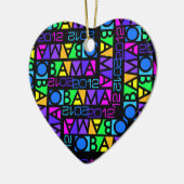 kleurrijk Obama 2012-siermiddel Keramisch Ornament (Links)
