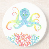 Kleurrijk Octopus Sandstone-Onderzetter Zandsteen Onderzetter (Voorkant)