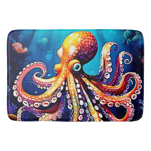 Kleurrijk Octopus Uitzicht Design Badmat (Voorkant)