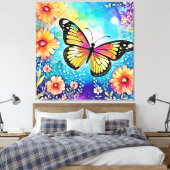 Kleurrijk Octopus Uitzicht Design Canvas Afdruk (Insitu (Slaapkamer))