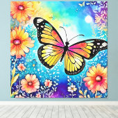 Kleurrijk Octopus Uitzicht Design Canvas Afdruk (Insitu (Houten vloer))