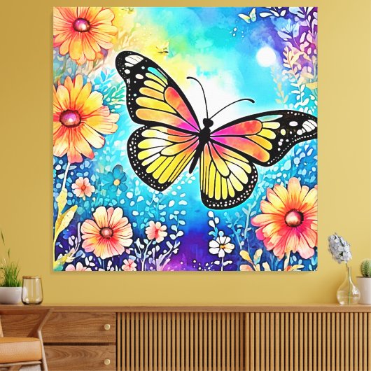 Kleurrijk Octopus Uitzicht Design Canvas Afdruk (Insitu (Woonkamer))