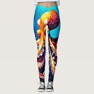 Kleurrijk Octopus Uitzicht Design Leggings
