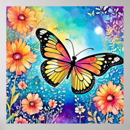 Kleurrijk Octopus Uitzicht Design Poster