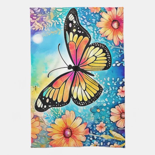 Kleurrijk Octopus Uitzicht Design Theedoek (Verticaal)