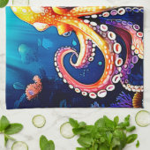 Kleurrijk Octopus Uitzicht Design Theedoek (Gevouwen)