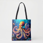 Kleurrijk Octopus Uitzicht Design Tote Bag (Voorkant)